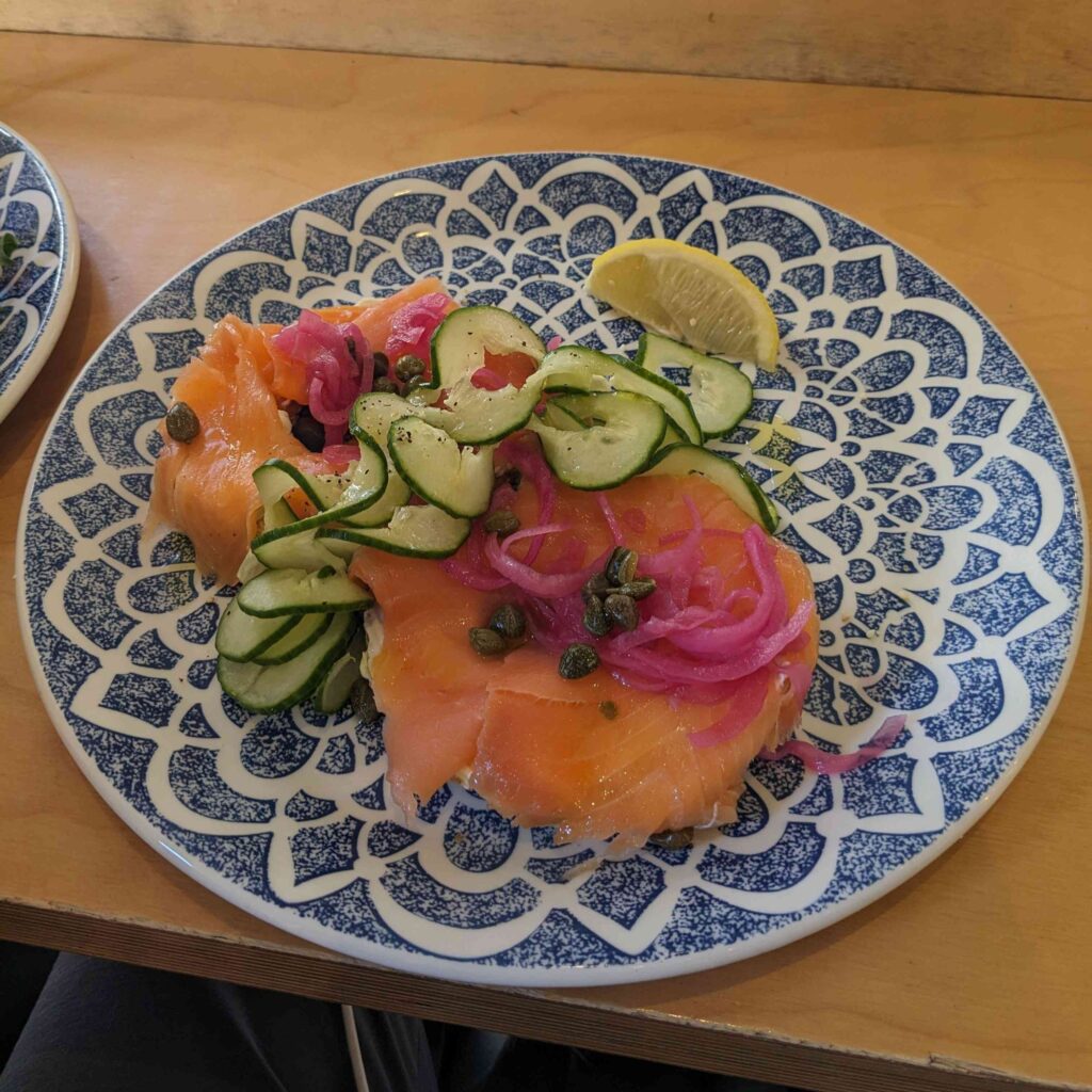 Smoke Salmon Bagel from Tommy Cafe