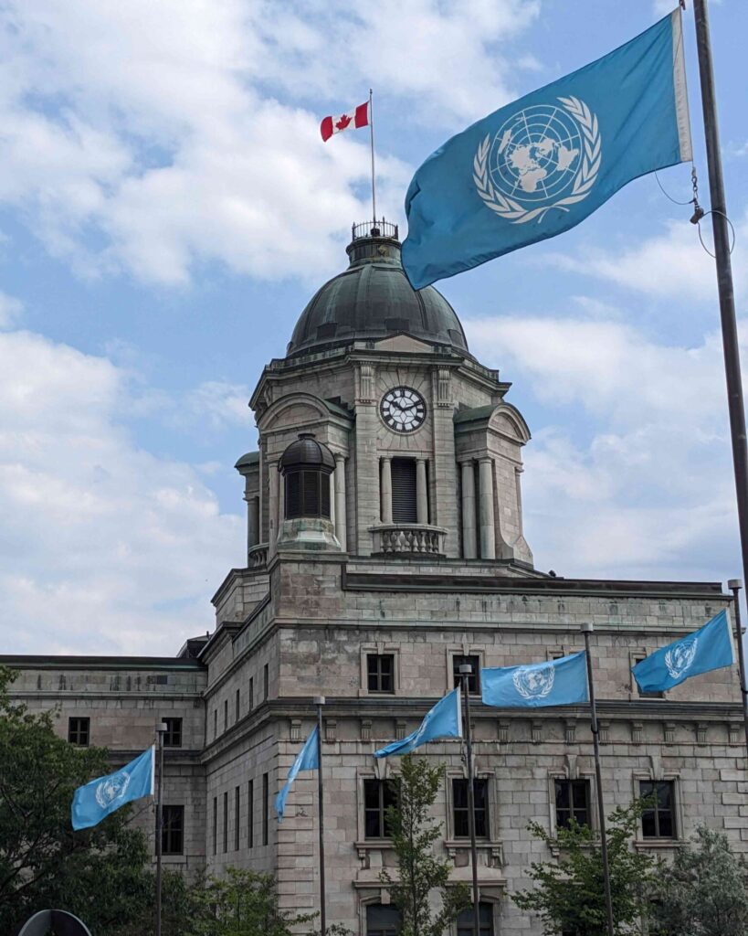 Old Quebec City & UNESCO Flags